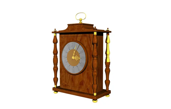 Wooden Mantle Clock Decorations Dial — Stock Photo, Image