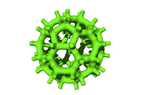 Bucky Koule Kroužek Struktura Atomů Uhlíku Tvoří Míč — Stock fotografie