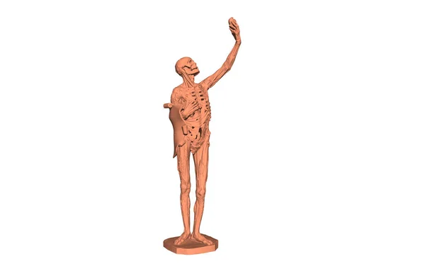 Statue Man Who Wears His Skin Market — Stock Photo, Image