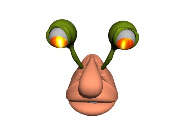 Kabustan çıkmış yeşil çizgi film canavarı.