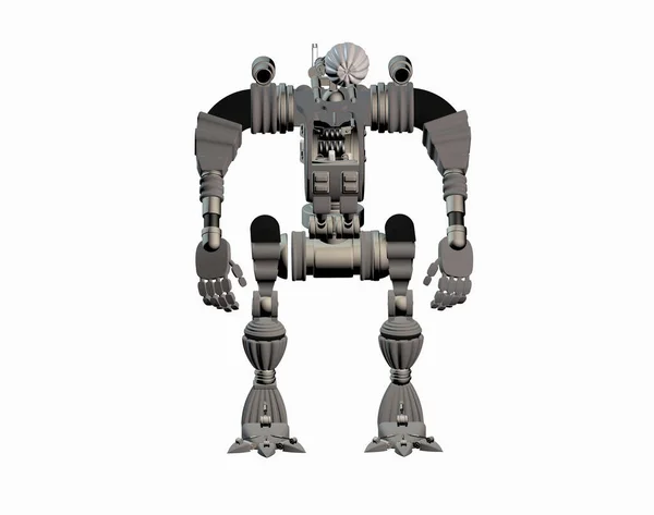 Robô Metálico Pesado Como Guardas Segurança — Fotografia de Stock