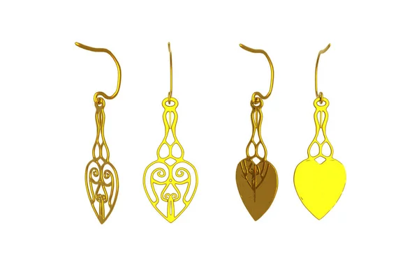 Gold Jewelry Earrings Hooks — Stock Photo, Image