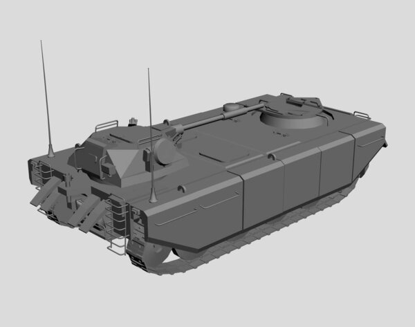 heavy steel tank with turret