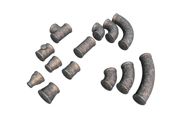 Farklı Donanımlı Çelik Borular — Stok fotoğraf