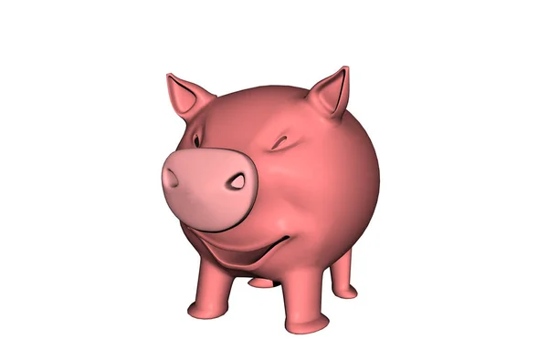 Sonrisas Cerdo Dibujos Animados Rosa — Foto de Stock