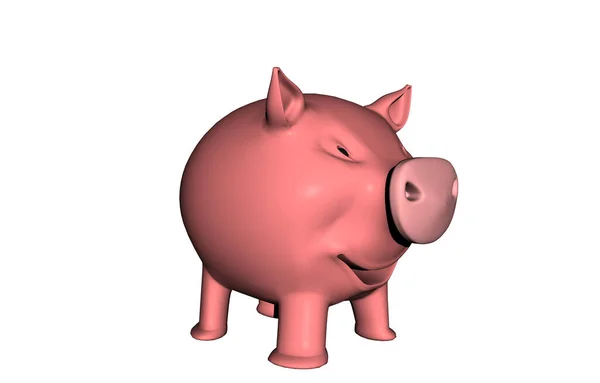 Sonrisas Cerdo Dibujos Animados Rosa — Foto de Stock