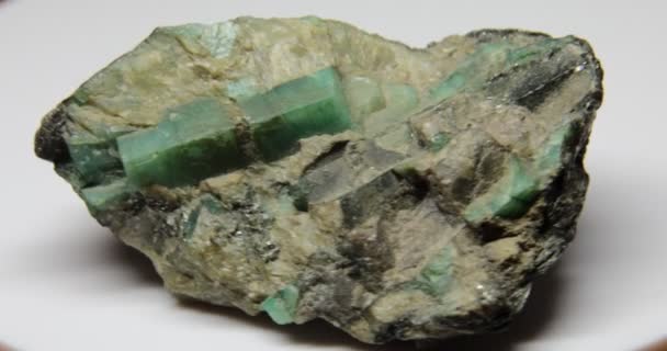 Green Semiprecious Stone Tourmaline Mother Stone — Stock Video