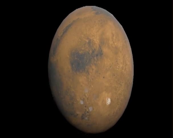 Planeta Marte Plutește Spațiu Rotește Jurul Axei Sale — Videoclip de stoc