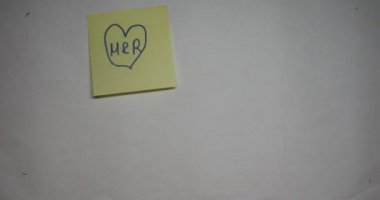 Bir el, çeşitli post-it 'leri bir iğne tahtasına yapıştırır.