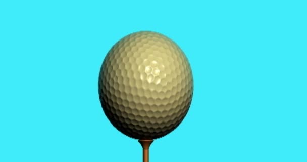 Balle Golf Tourne Sur Tee Shirt Prêt Décoller — Video