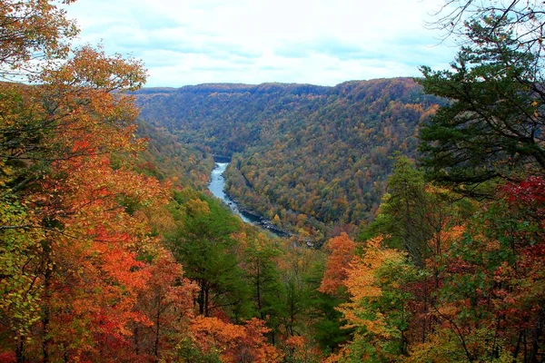 Nueva Garganta Del Río Virginia Occidental Durante Los Colores Otoño —  Fotos de Stock