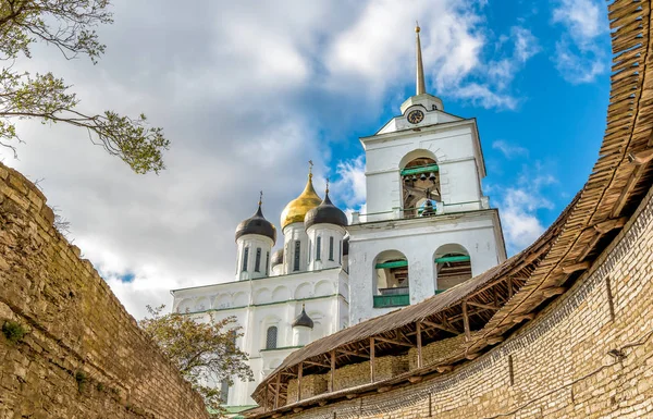 Вид Собор Святої Трійці Псковських Кром Або Псковського Кремля Росія — стокове фото