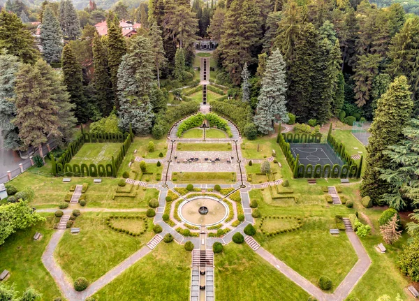 Aerial View Public Garden Villa Toeplitz Summer Varese Lombardy Italy — Stock Photo, Image