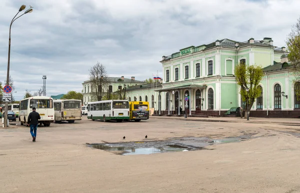 Pskov Fédération Russie Mai 2018 Vue Gare Avec Des Bus — Photo