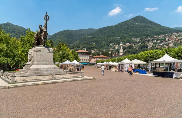 Cernobbio Como Italia Julio 2017 Vista Piazza Risorgimento Orilla Del — Foto de Stock