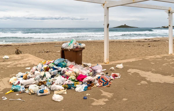 Isola Delle Femmine Sisilia Italia Oktober 2018 Kontainer Dengan Sampah — Stok Foto