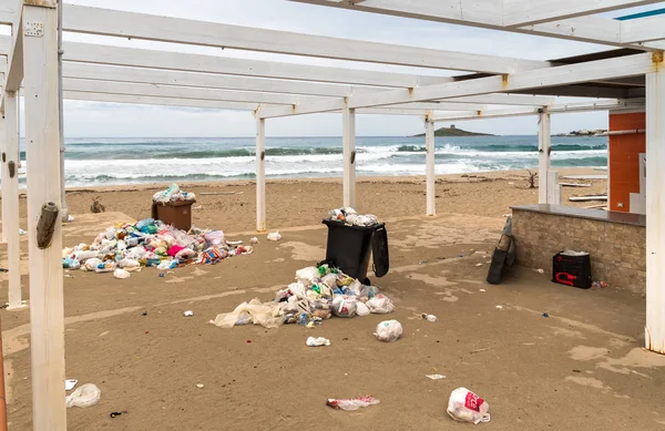 Isola Delle Femmine Sisilia Italia Oktober 2018 Kontainer Dengan Sampah — Stok Foto
