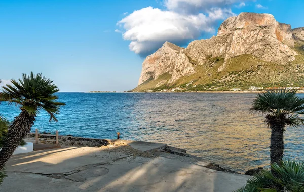 Vista Monte Capo Gallo Golfo Sferracavallo Província Palermo Sicília — Fotografia de Stock