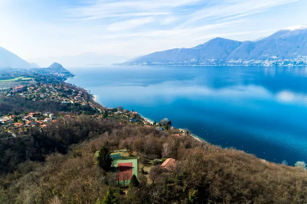 Lake Maggiore Manzara Bir Bahar Günü Talya — Stok fotoğraf