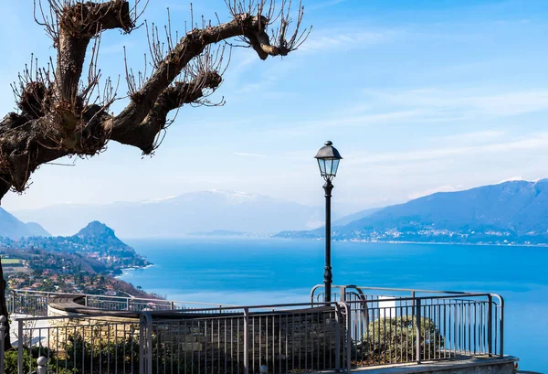 Paisagem Lago Maggiore Dia Primavera Itália — Fotografia de Stock