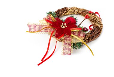 Beyaz arkaplanda izole edilmiş noel süslemesi.