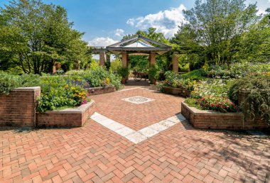 Patio Gardens area at the Chicago Botanic Garden, Glencoe, Illinois, USA clipart