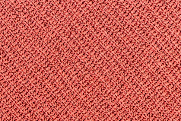 Fond Main Tricot Tissu Coton Couleur Orange Tissu Tricoté Texture — Photo