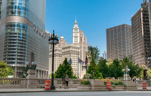 Chicago Illinois Estados Unidos Agosto 2014 Calle Centro Chicago Con — Foto de Stock