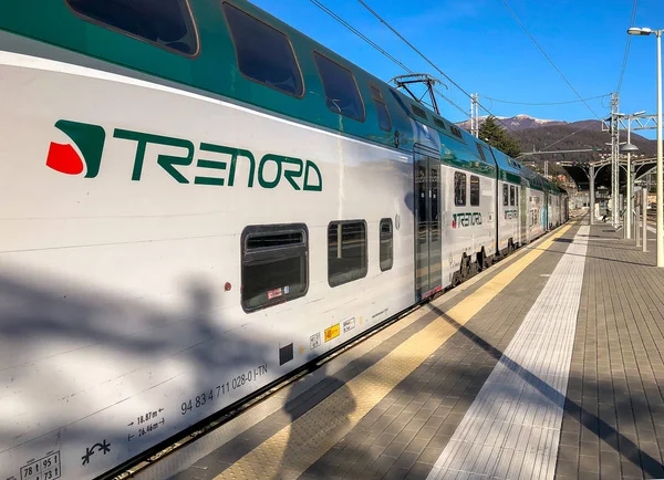 Luino Varese Italy January 2019 Trenord Locomotive Luino Railway Station — Stock Photo, Image