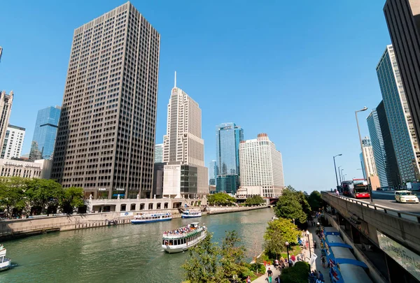 Chicago Illinois Eua Agosto 2014 Chicago Architecture Foundation River Cruise — Fotografia de Stock