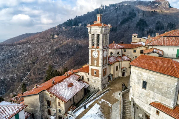 Luchtfoto Van Sacro Monte Van Varese Een Heilige Berg Een — Stockfoto