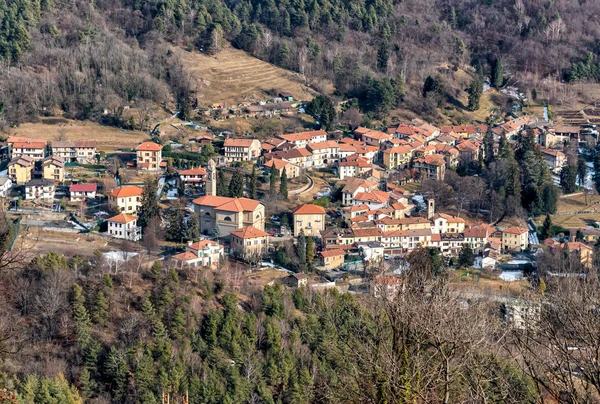 Légi Felvétel Kis Falu Rasa Varese Olaszországban Lombardia Település Töredéke — Stock Fotó