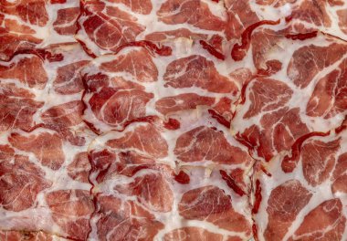 Salam hava tedavi domuz eti coppa arka plan.