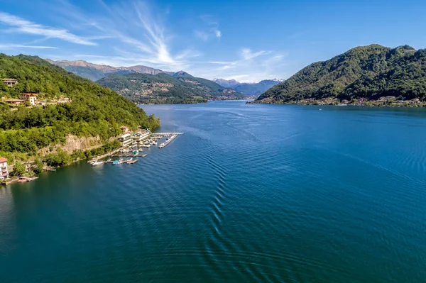 Landschaft Des Luganer Sees Vom Kleinen Dorf Brusimpiano Provinz Varese — Stockfoto
