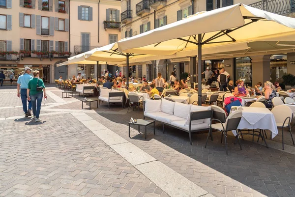 Como Lombardía Italia Junio 2019 Vista Plaza Del Duomo Con — Foto de Stock