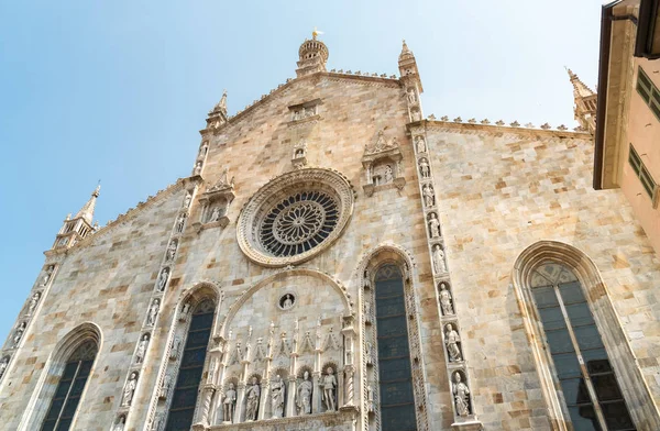 Como Cathedral West Front View Den Historiska Stadskärnan Como Italien — Stockfoto