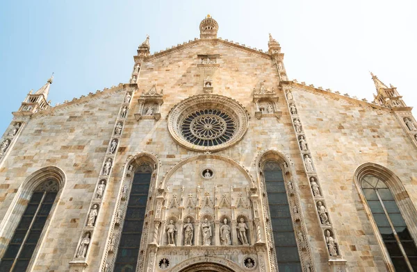 Catedral Como Vista Frontal Oeste Centro Histórico Como Italia — Foto de Stock