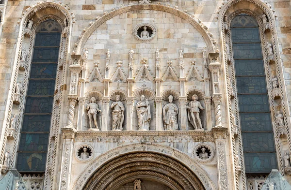 Como Kathedrale West Ansicht Historischen Zentrum Von Como Italien — Stockfoto