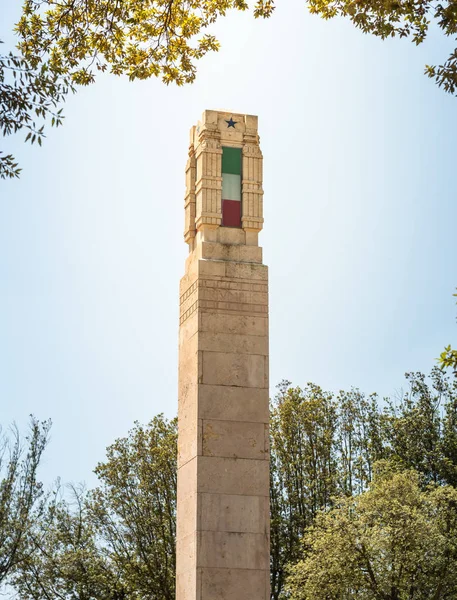 Lucca Toscana Italia Julio 2019 Monumento Guerra Lucca Plaza Verdi — Foto de Stock