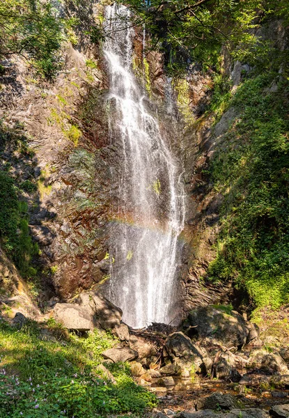 Wodospad Nazwie Pesegh Lub Pesech Brinzio Valcuvia Prowincja Varese Włochy — Zdjęcie stockowe