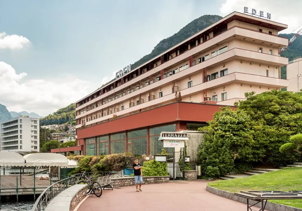 Lugano Ticino Suiza Agosto 2019 Vista Del Grand Eden Hotel — Foto de Stock