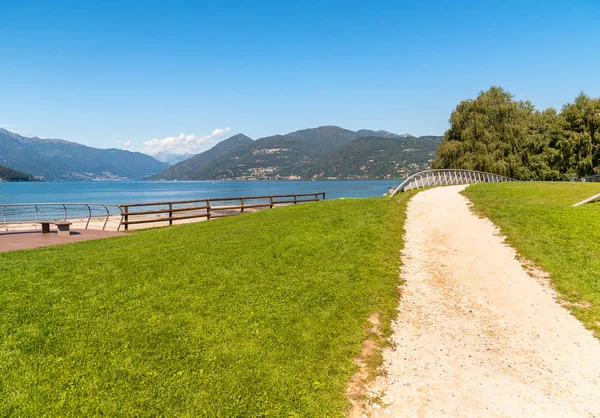 View Boschettino Park Germignaga Located Shore Lake Maggiore Province Varese — Stock Photo, Image