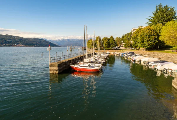 Pier Ispra Coast Lake Maggiore Province Varese Lombardy Italy — Stock Photo, Image