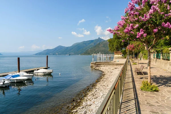 Paseo Por Lago Maggiore Maccagno Provincia Varese Italia — Foto de Stock