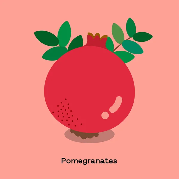 Obrázku Růžové Granátová Jablka Světle Růžové Pozadí Aplikací Word — Stockový vektor