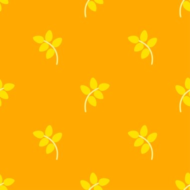 Turuncu çavdar yaprak Patternflat basit parlak sarı çavdar corp turuncu desen.