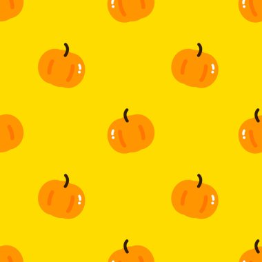 Daire basit Turuncu kabak, Dikişsiz desen, sarı zemin üzerine.