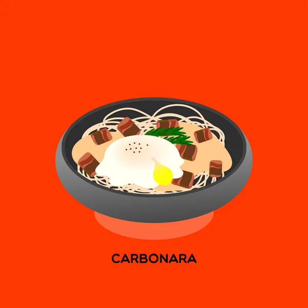 Spaghetti carbonara — Stockvector