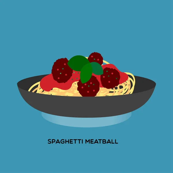 Mer från paghetti Meatball — Stock vektor