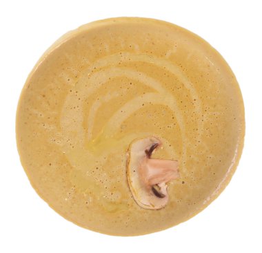 Champignon yakın çekim kremalı mantar çorbası